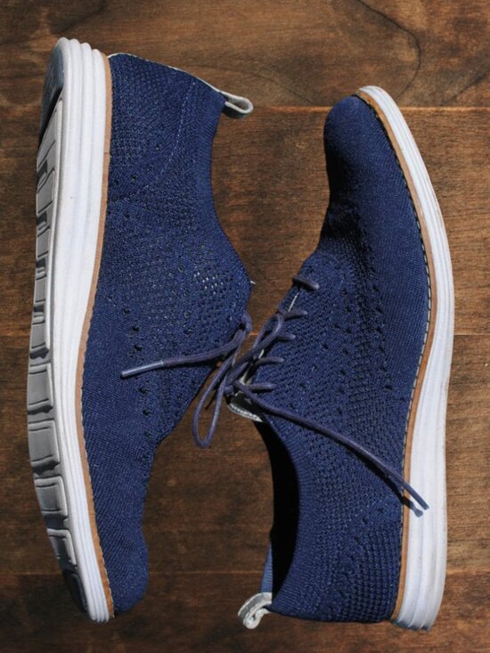 Cole Haan Shoes - Cole Haan OriginalGrand 9.5 Womens Navy Knit Woven Oxford Lace Ups